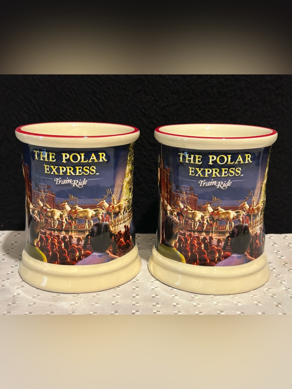 2025 The Polar Express Train Ride Ceramic Mug w/3D textured effect 2 Count